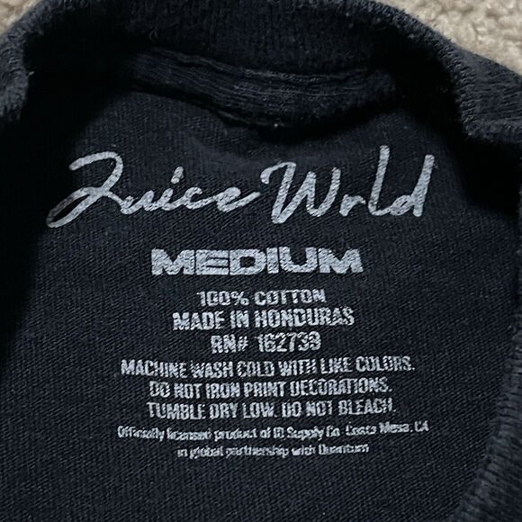 Juice WRLD Shirt Mens Medium Black Tribute Legends Never Die Rap Tee Front Graph - Picture 3 of 6